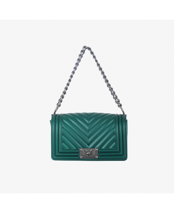 MARC ELLIS Borsa a mano Flat S Donna Verde foresta Argento satinato FLAT S_24-FOREST GREEN-SATIN CDF