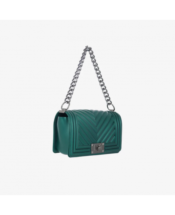 MARC ELLIS Borsa a mano Flat S Donna Verde foresta Argento satinato FLAT S_24-FOREST GREEN-SATIN CDF