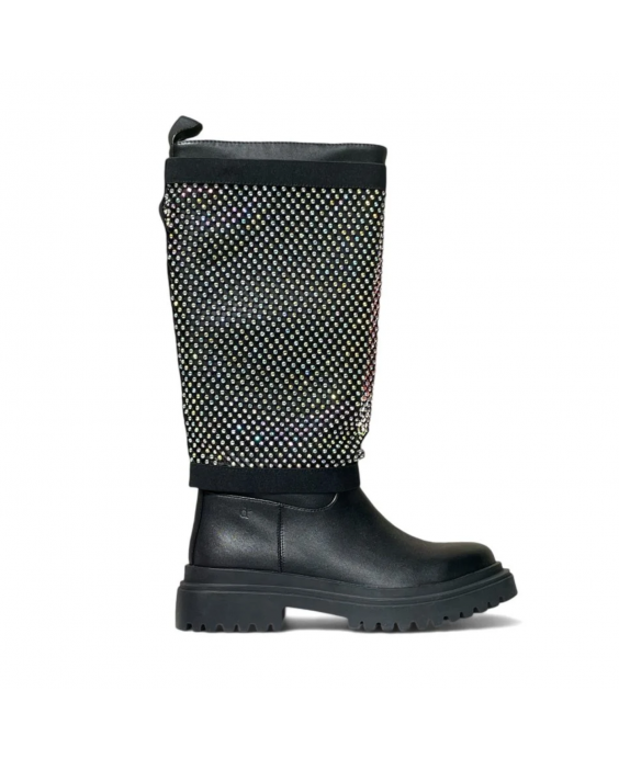 MANUFACTURE D'ESSAI Stivale con strass Donna Nero AA76_CALF-BLACK