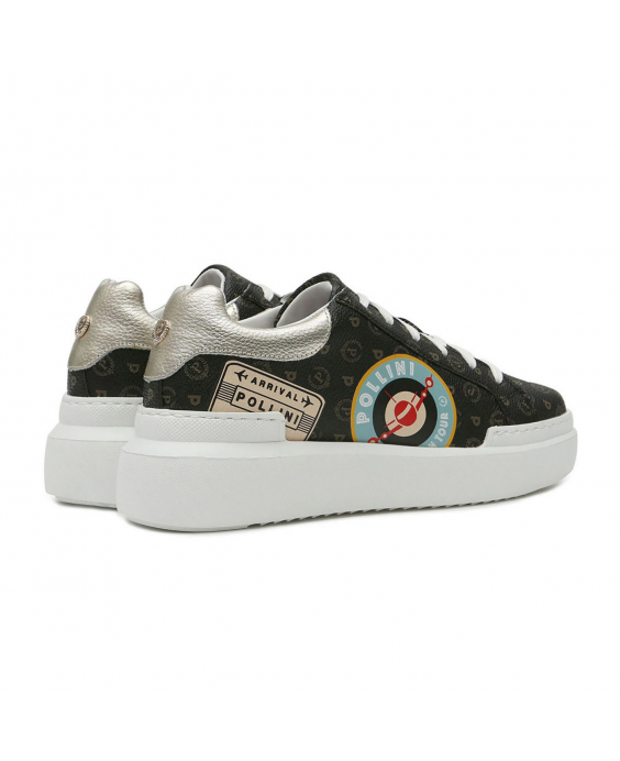 POLLINI Sneakers Heritage Donna Nero Platino TA15074GDAQ4A00A