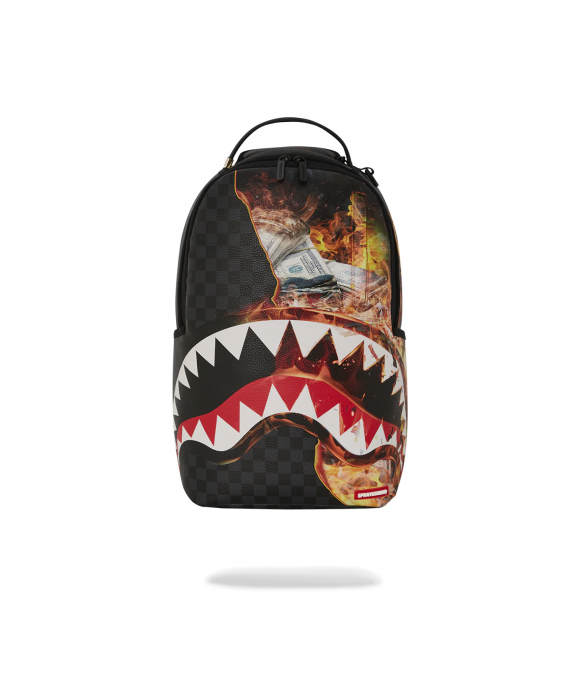 SPRAYGROUND Zaino Shark Fire Check Uomo Nero 910B6358NSZ