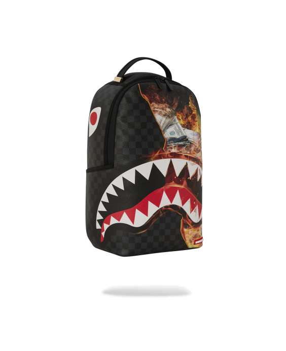 SPRAYGROUND Zaino Shark Fire Check Uomo Nero 910B6358NSZ