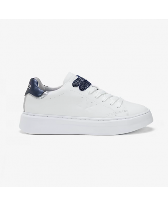 SUN68 Sneakers Grace Leather Donna Bianco Blu navy Z44225 - 0107