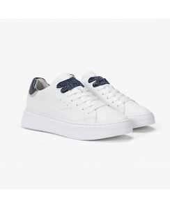 SUN68 Sneakers Grace Leather Donna Bianco Blu navy Z44225 - 0107