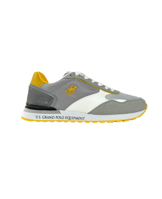 U.S. GRAND POLO Sneakers Beverly Mx Uomo Grigio Giallo GPM413900 - 4190