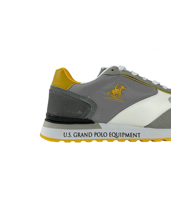 U.S. GRAND POLO Sneakers Beverly Mx Uomo Grigio Giallo GPM413900 - 4190