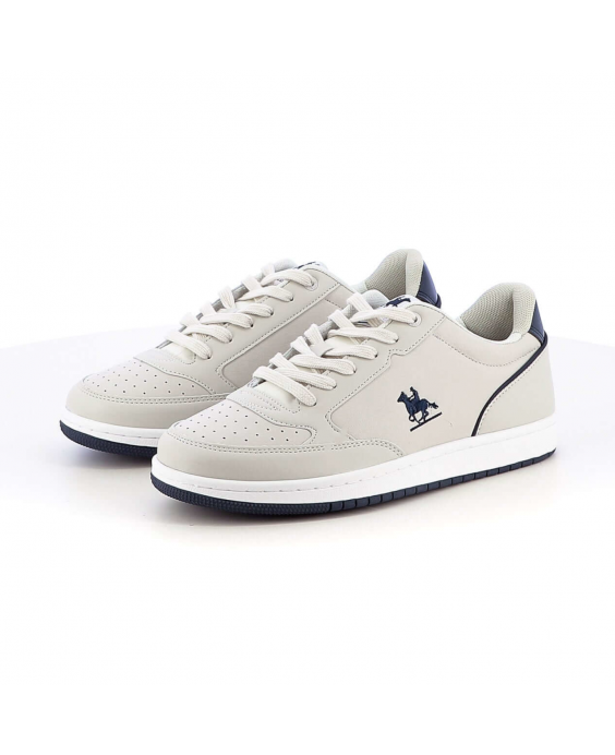 U.S. GRAND POLO Sneakers Levante Court Mix Uomo Panna Grigio GPM418230 - 1140